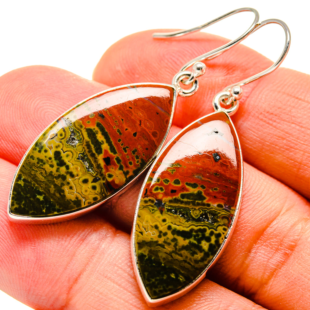 Ocean Jasper Earrings handcrafted by Ana Silver Co - EARR416097