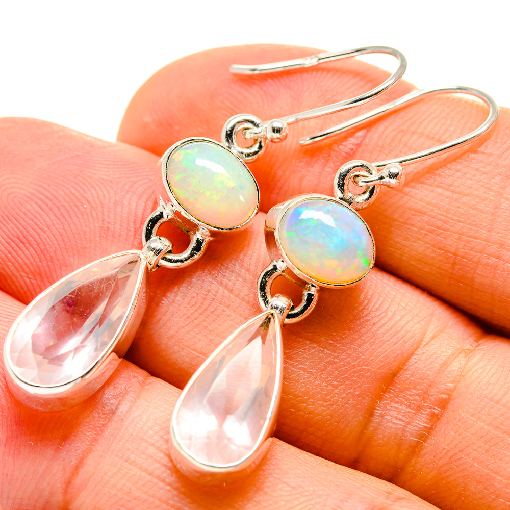 Rose Quartz Earrings handcrafted by Ana Silver Co - EARR416105