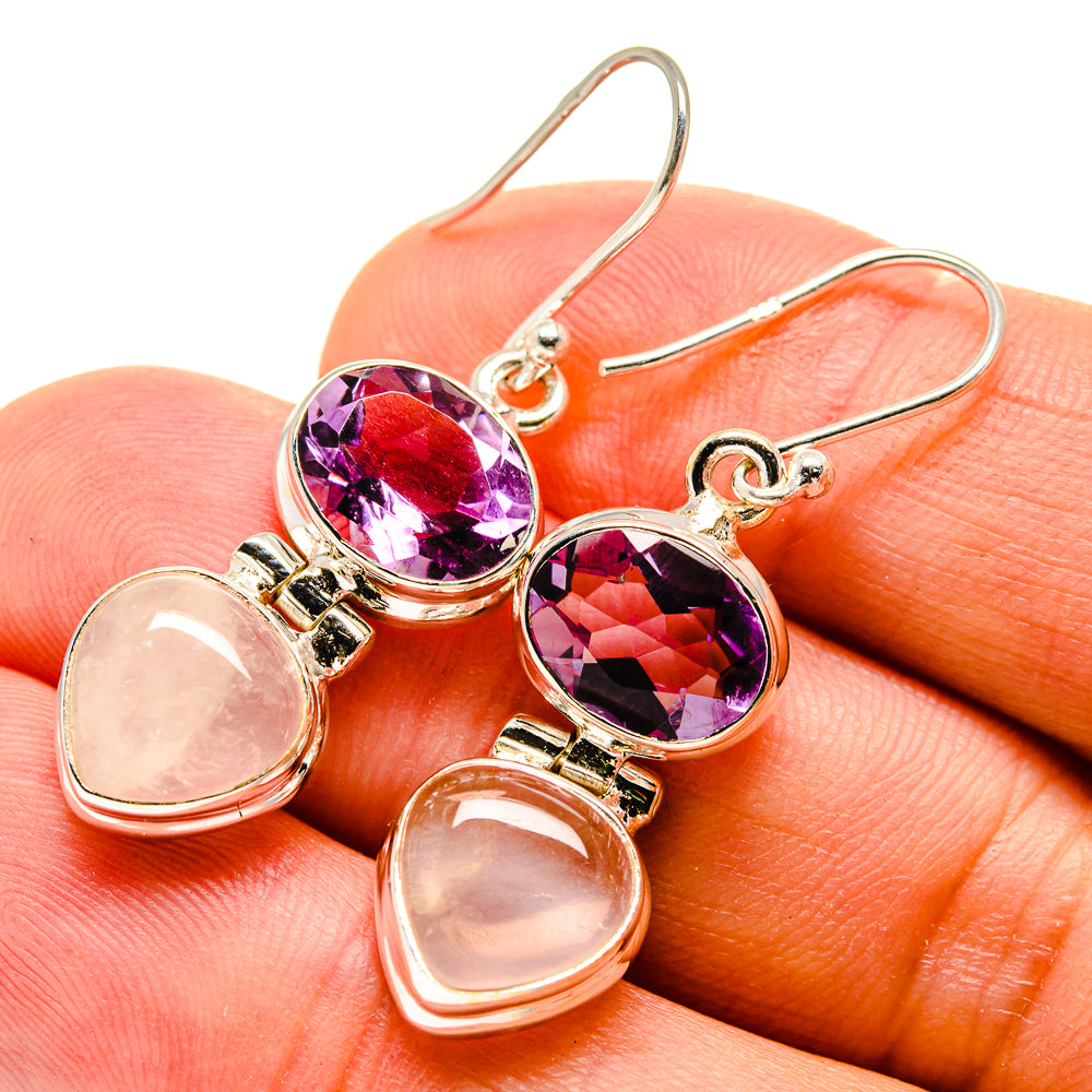 Rose Quartz Earrings handcrafted by Ana Silver Co - EARR416110