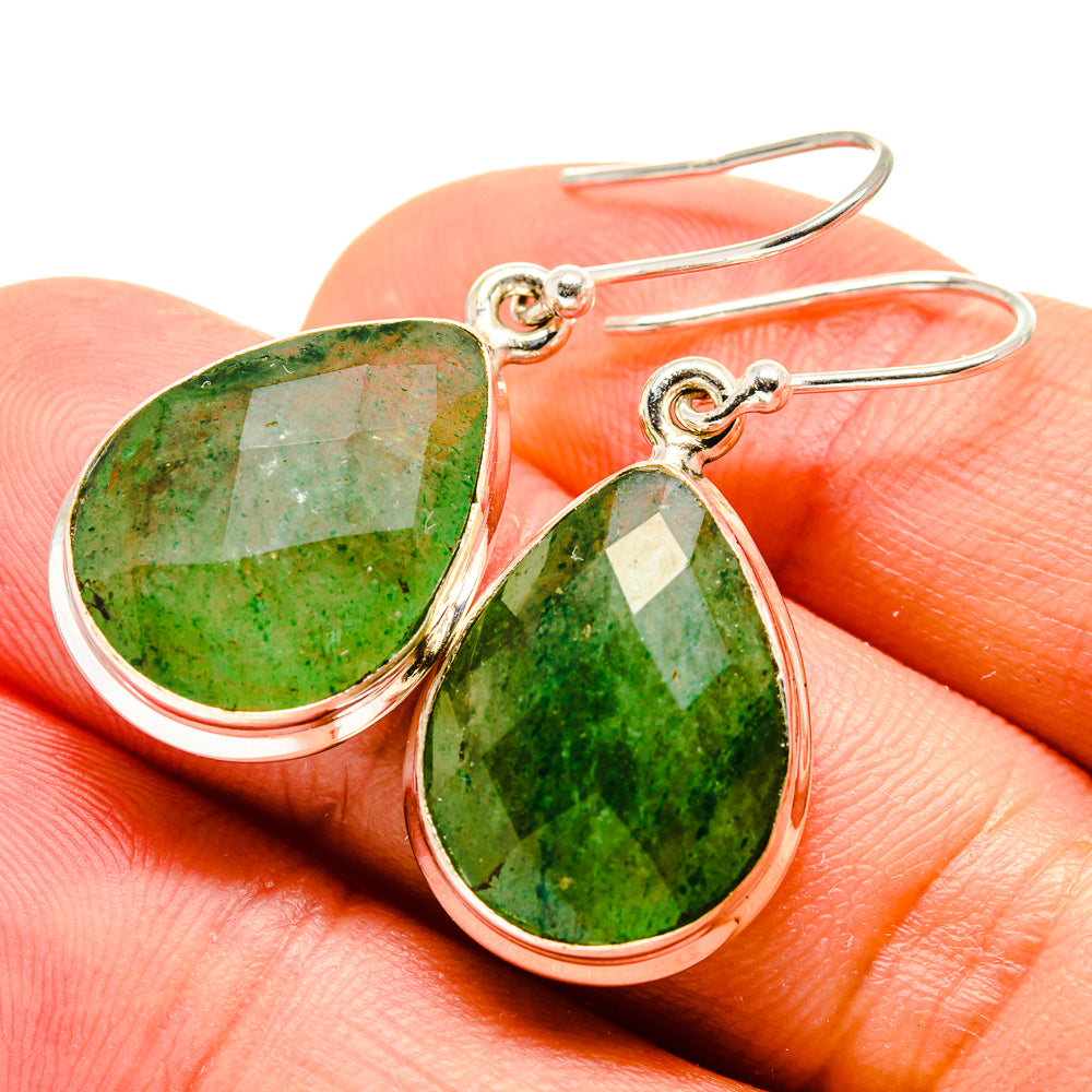 Green Aventurine Earrings handcrafted by Ana Silver Co - EARR416117