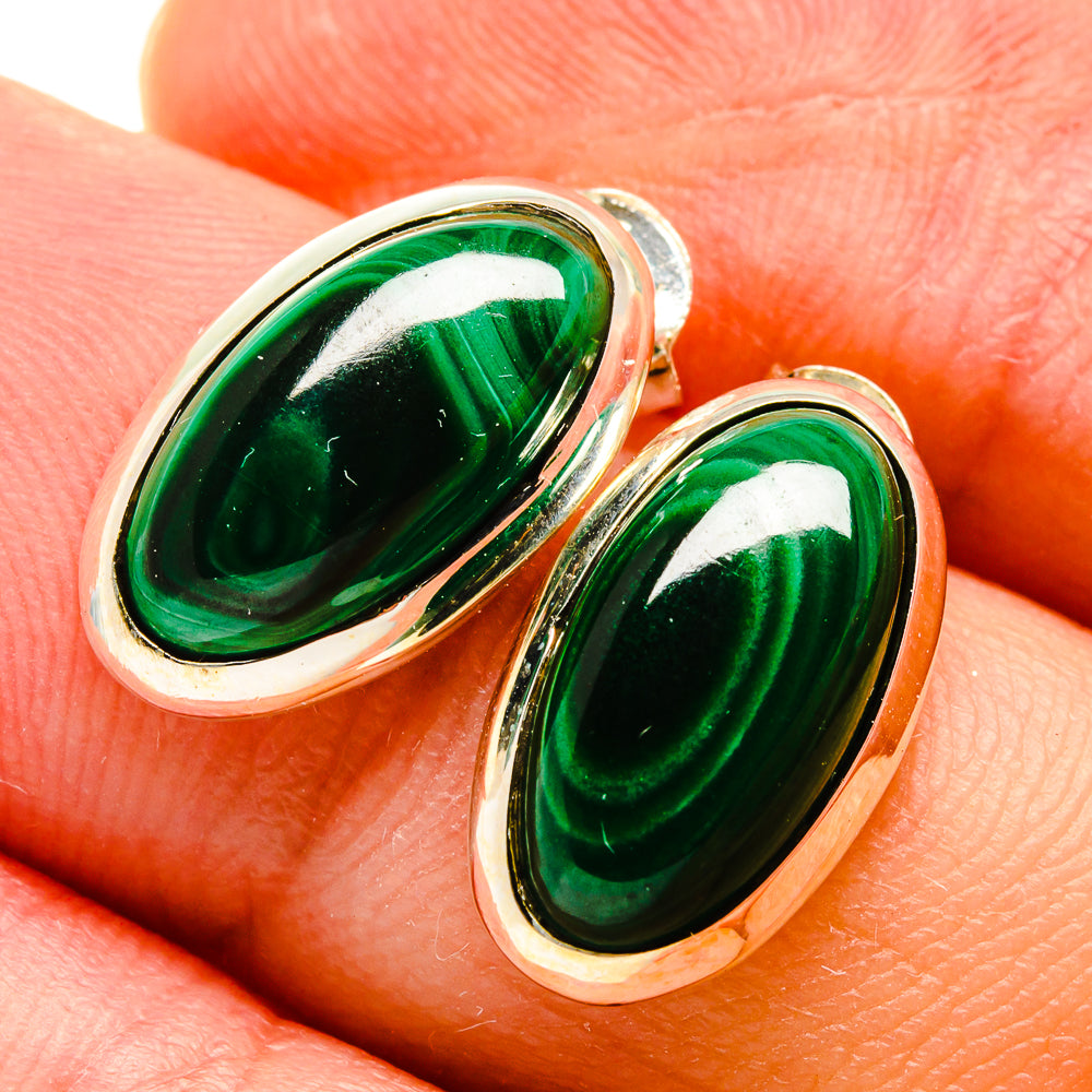 Malachite Earrings handcrafted by Ana Silver Co - EARR416120