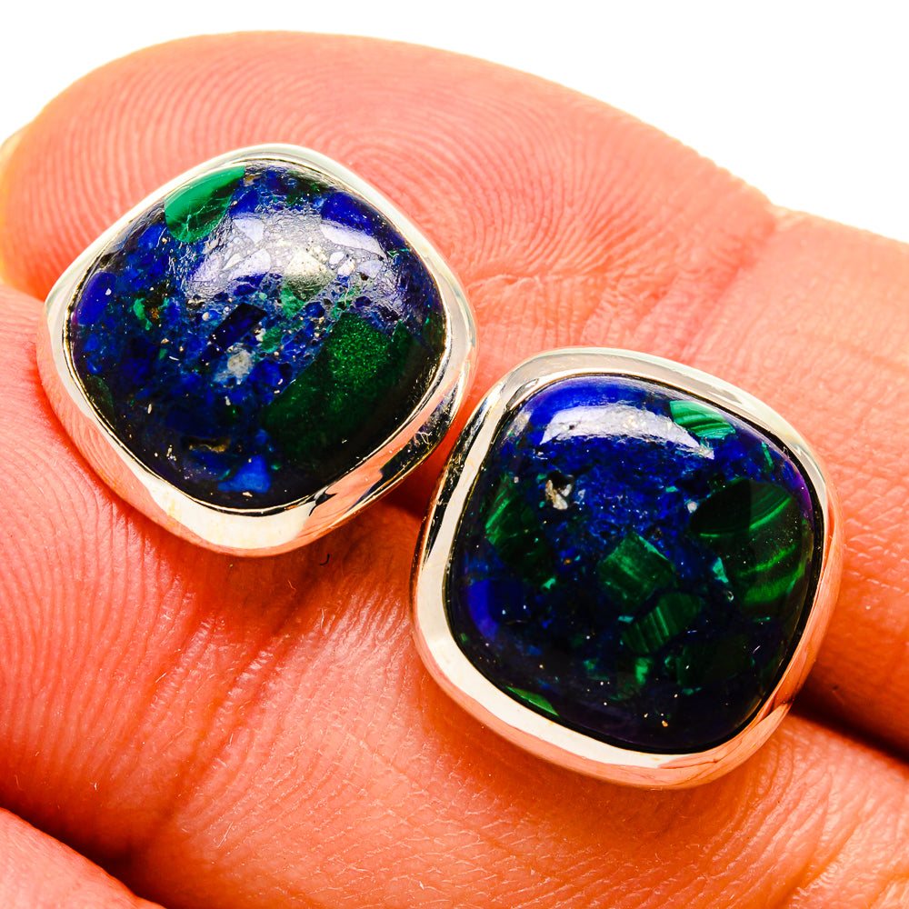 Malachite In Chrysocolla Earrings handcrafted by Ana Silver Co - EARR416122