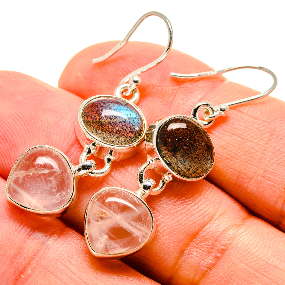 Rose Quartz Earrings handcrafted by Ana Silver Co - EARR416124