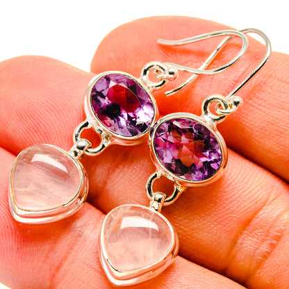 Rose Quartz Earrings handcrafted by Ana Silver Co - EARR416126