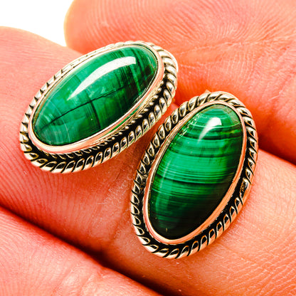 Malachite Earrings handcrafted by Ana Silver Co - EARR416132