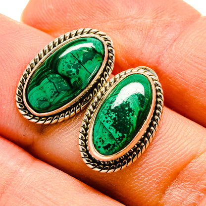 Malachite Earrings handcrafted by Ana Silver Co - EARR416137