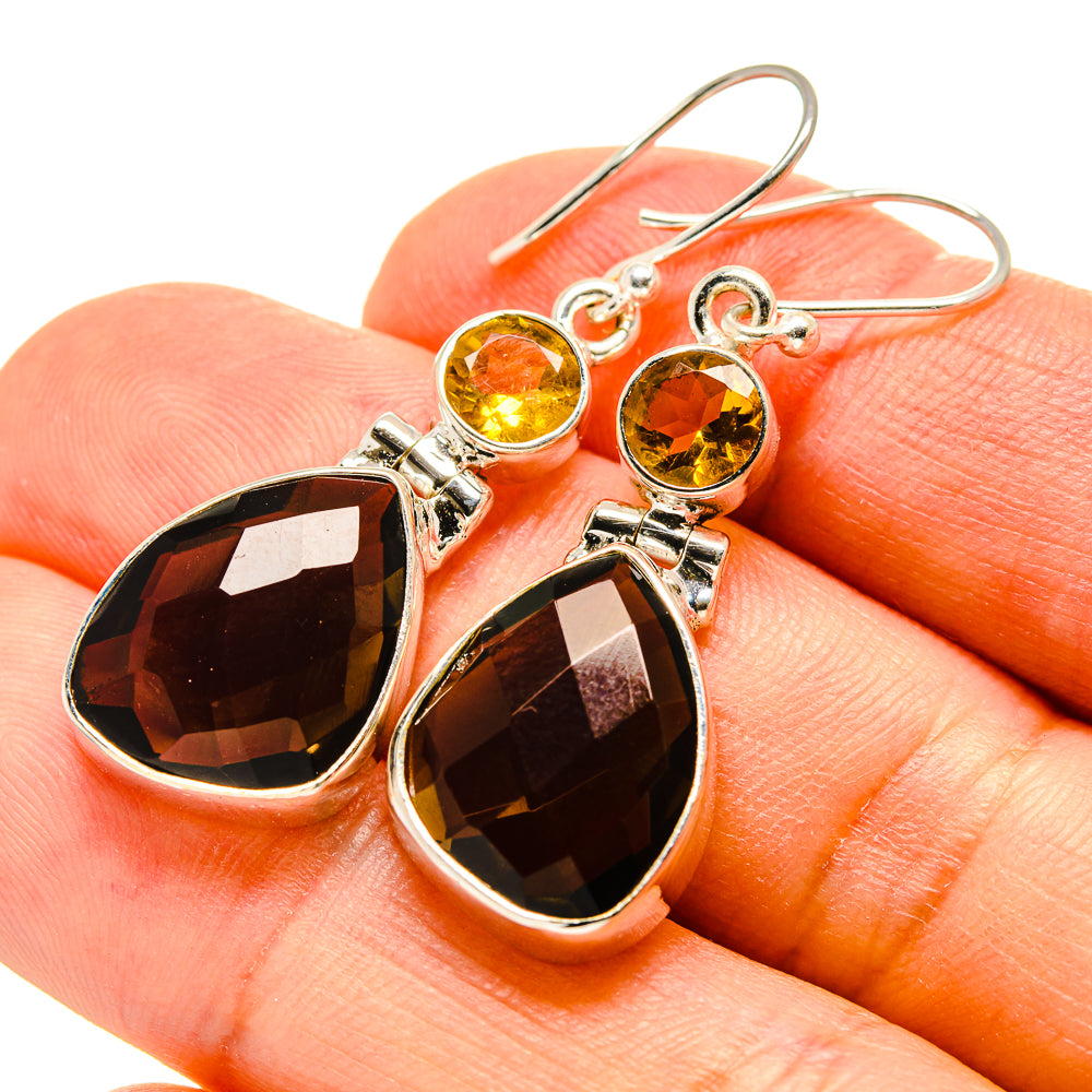 Smoky Quartz Earrings handcrafted by Ana Silver Co - EARR416140