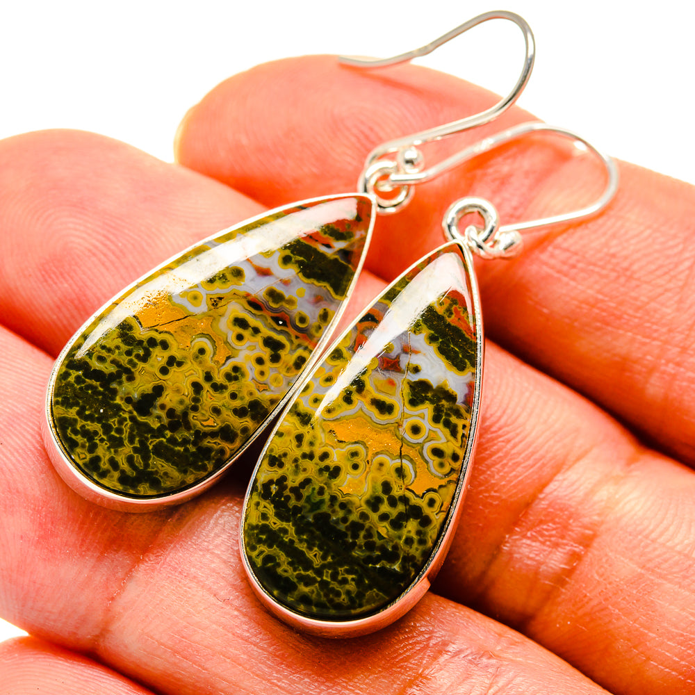 Ocean Jasper Earrings handcrafted by Ana Silver Co - EARR416155