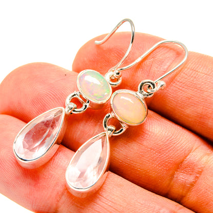 Rose Quartz Earrings handcrafted by Ana Silver Co - EARR416165