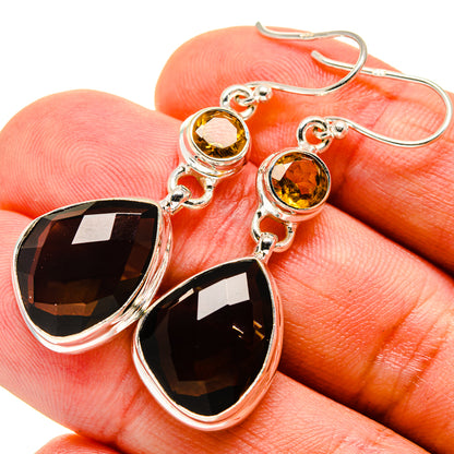 Smoky Quartz Earrings handcrafted by Ana Silver Co - EARR416167