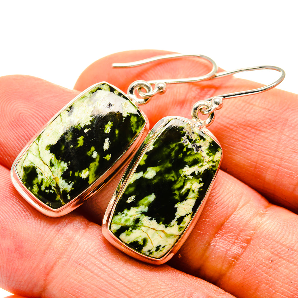Australian Green Opal Earrings handcrafted by Ana Silver Co - EARR416176
