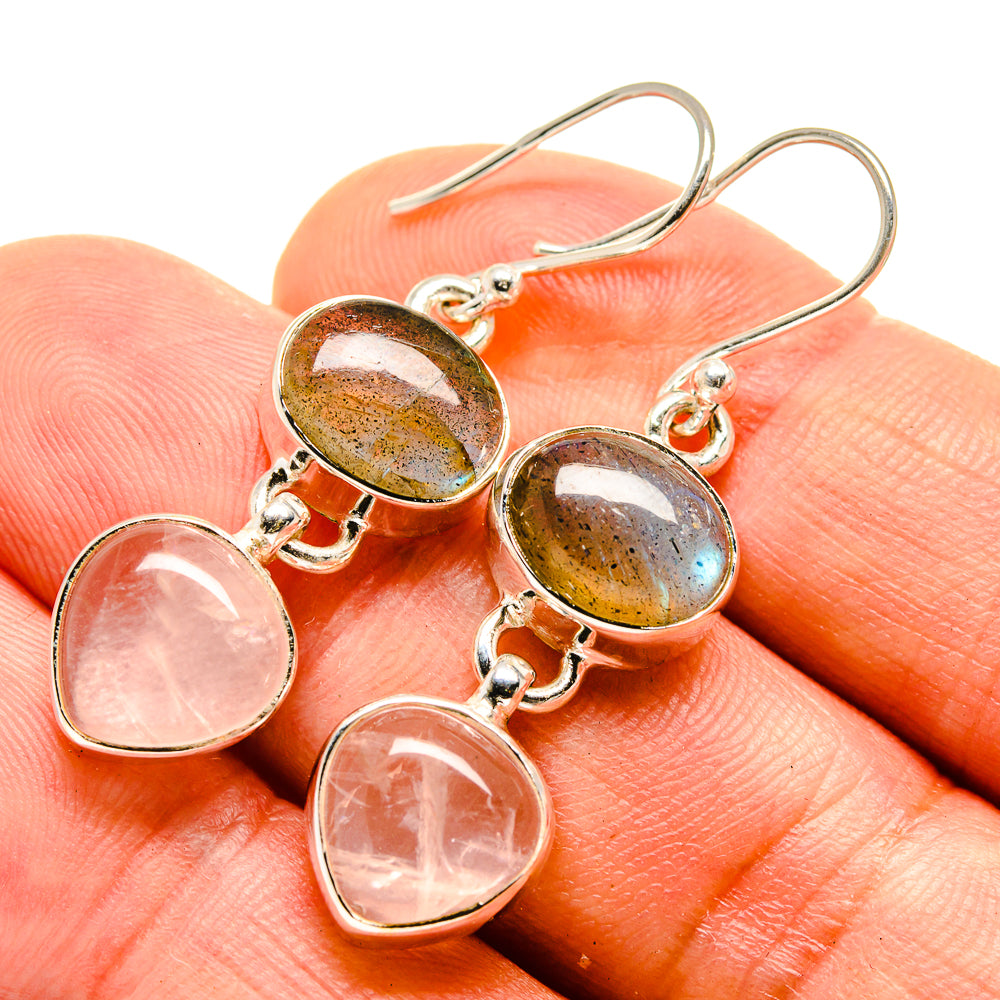 Rose Quartz Earrings handcrafted by Ana Silver Co - EARR416181