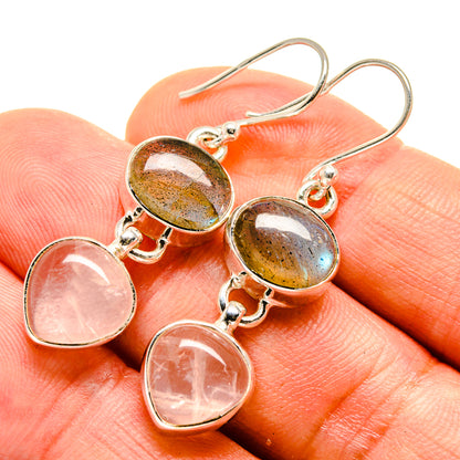 Rose Quartz Earrings handcrafted by Ana Silver Co - EARR416181