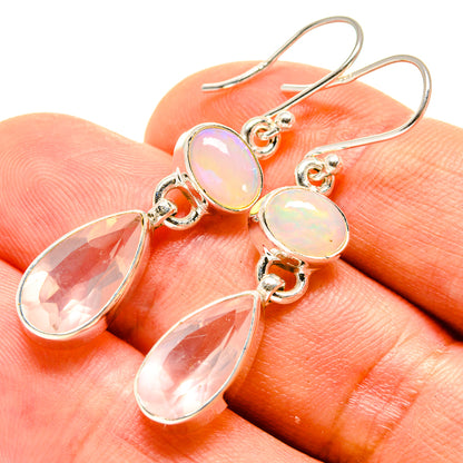 Rose Quartz Earrings handcrafted by Ana Silver Co - EARR416186