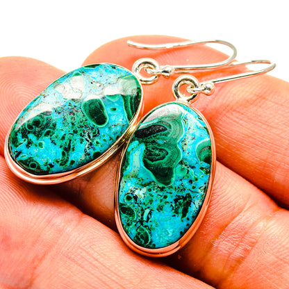 Malachite In Chrysocolla Earrings handcrafted by Ana Silver Co - EARR416191