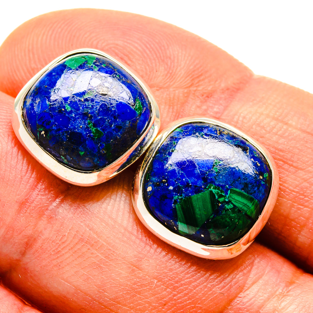 Malachite In Chrysocolla Earrings handcrafted by Ana Silver Co - EARR416195