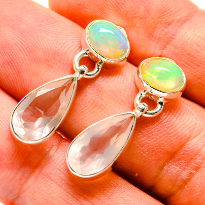 Rose Quartz Earrings handcrafted by Ana Silver Co - EARR416196