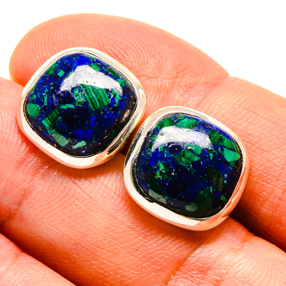 Malachite In Chrysocolla Earrings handcrafted by Ana Silver Co - EARR416201