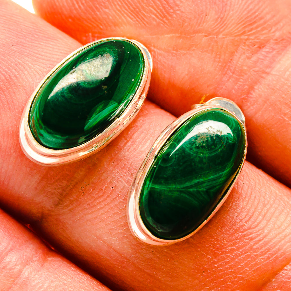 Malachite Earrings handcrafted by Ana Silver Co - EARR416213