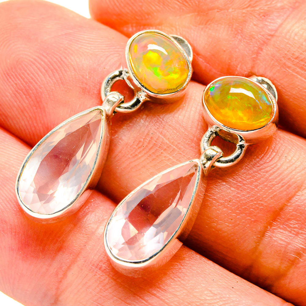 Rose Quartz Earrings handcrafted by Ana Silver Co - EARR416217