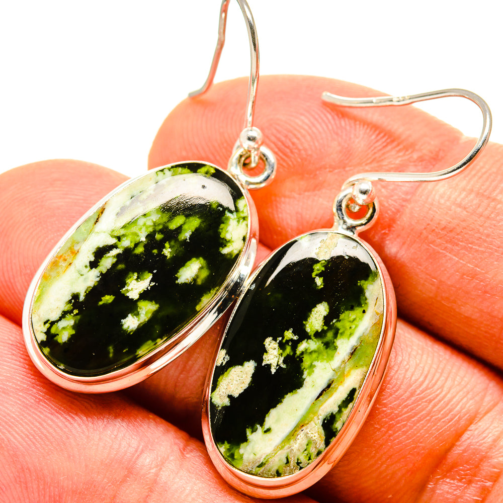 Australian Green Opal Earrings handcrafted by Ana Silver Co - EARR416231