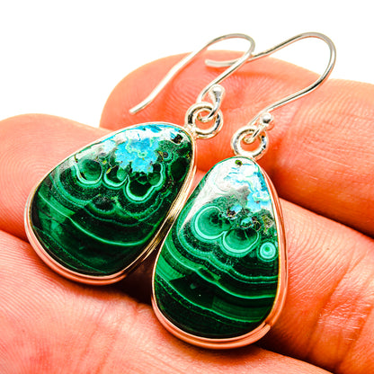 Malachite In Chrysocolla Earrings handcrafted by Ana Silver Co - EARR416239