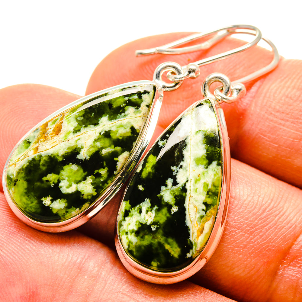 Australian Green Opal Earrings handcrafted by Ana Silver Co - EARR416256