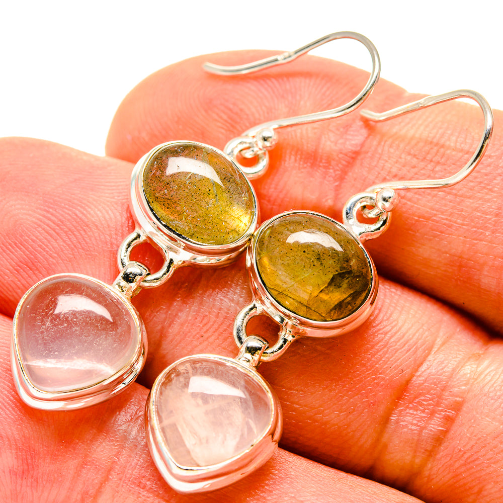 Rose Quartz Earrings handcrafted by Ana Silver Co - EARR416266