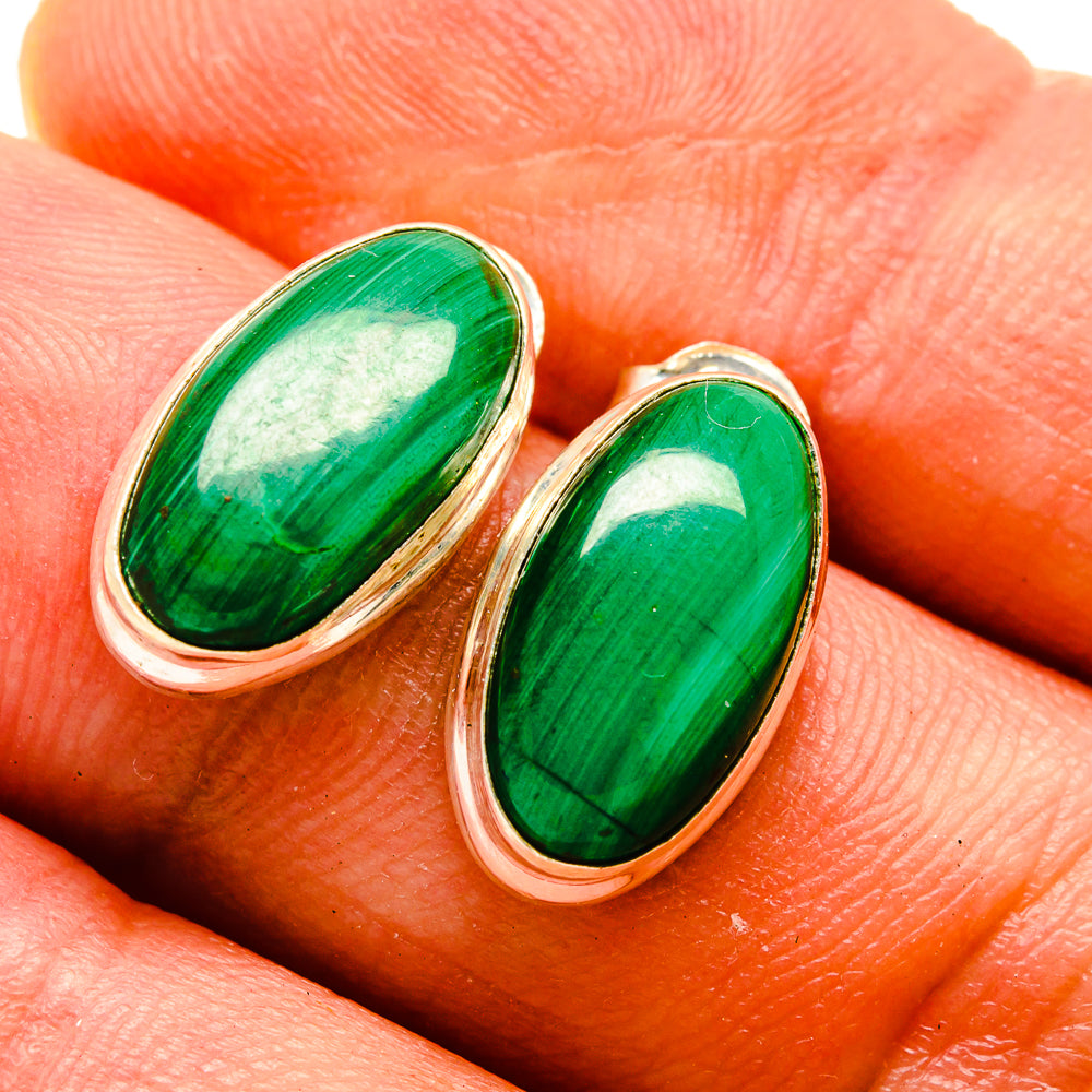 Malachite Earrings handcrafted by Ana Silver Co - EARR416276