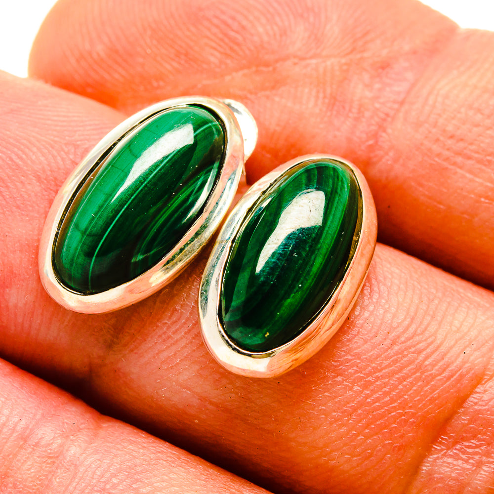 Malachite Earrings handcrafted by Ana Silver Co - EARR416293