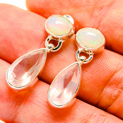 Rose Quartz Earrings handcrafted by Ana Silver Co - EARR416299