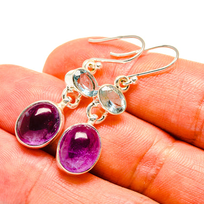Amethyst, Blue Topaz Earrings handcrafted by Ana Silver Co - EARR416305