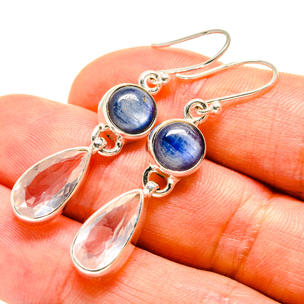 White Quartz, Kyanite Earrings handcrafted by Ana Silver Co - EARR416318