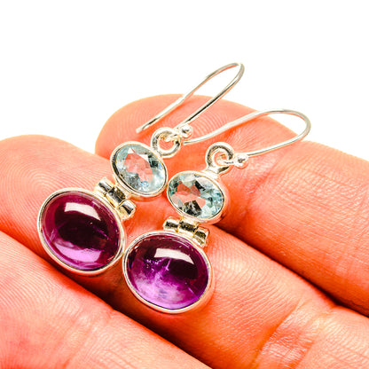 Amethyst, Blue Topaz Earrings handcrafted by Ana Silver Co - EARR416319
