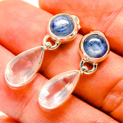 Rose Quartz, Kyanite Earrings handcrafted by Ana Silver Co - EARR416362