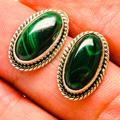 Malachite Earrings handcrafted by Ana Silver Co - EARR416373