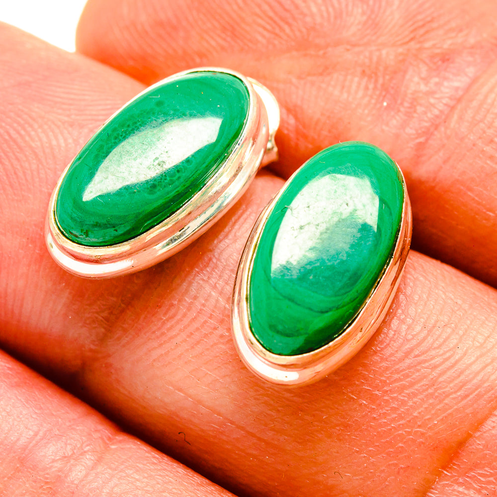 Malachite Earrings handcrafted by Ana Silver Co - EARR416375