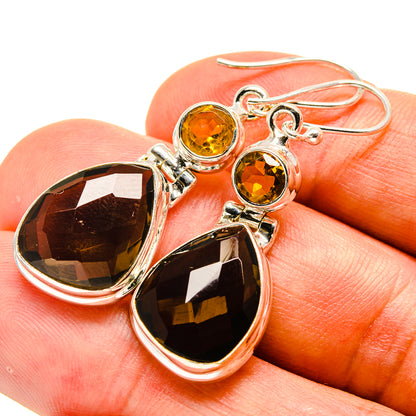 Smoky Quartz Earrings handcrafted by Ana Silver Co - EARR416382