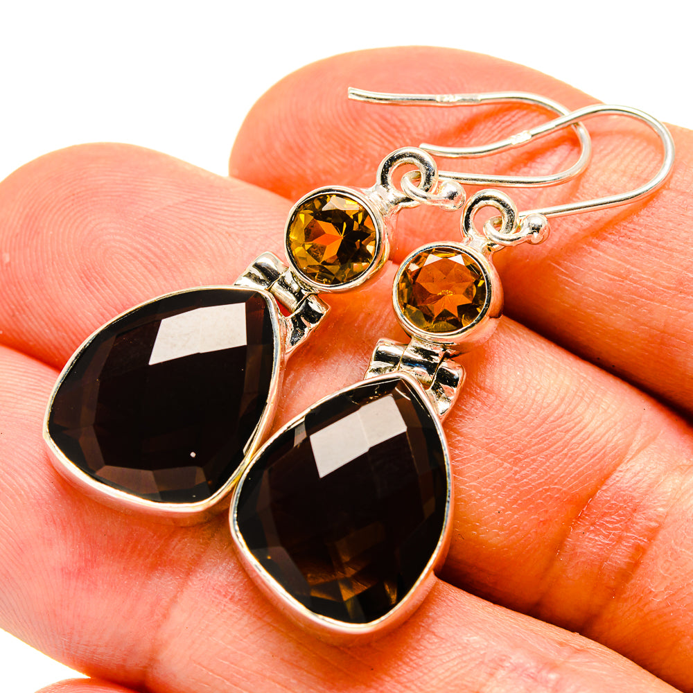 Smoky Quartz Earrings handcrafted by Ana Silver Co - EARR416404