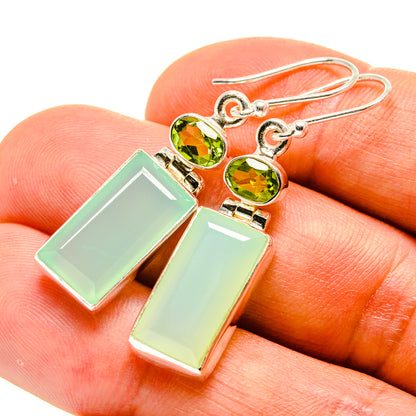 Aqua Chalcedony Earrings handcrafted by Ana Silver Co - EARR416412