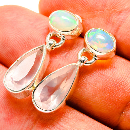 Rose Quartz Earrings handcrafted by Ana Silver Co - EARR416423