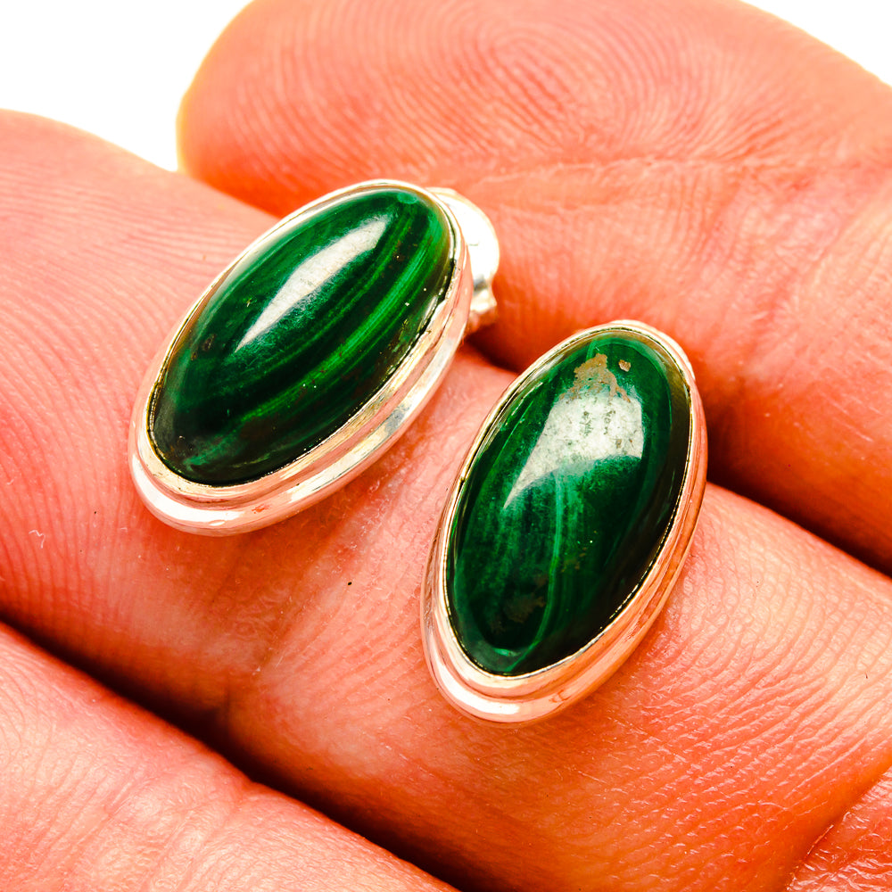 Malachite Earrings handcrafted by Ana Silver Co - EARR416425