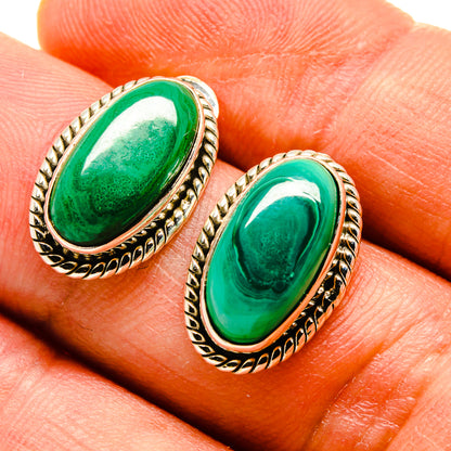 Malachite Earrings handcrafted by Ana Silver Co - EARR416427