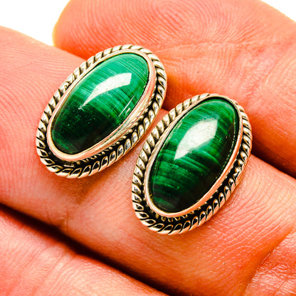 Malachite Earrings handcrafted by Ana Silver Co - EARR416434