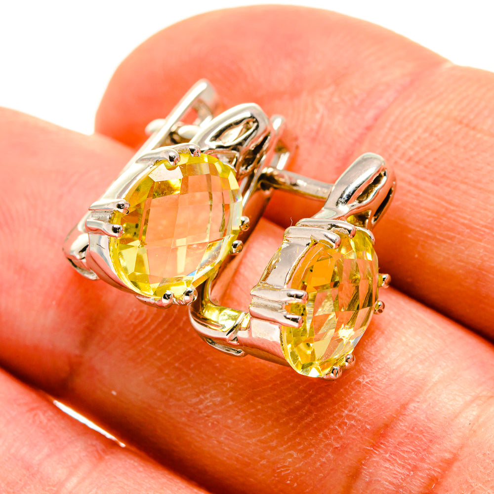 Lemon Quartz Earrings handcrafted by Ana Silver Co - EARR416445