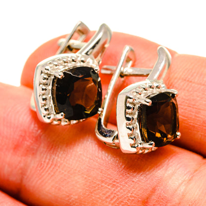 Smoky Quartz Earrings handcrafted by Ana Silver Co - EARR416449