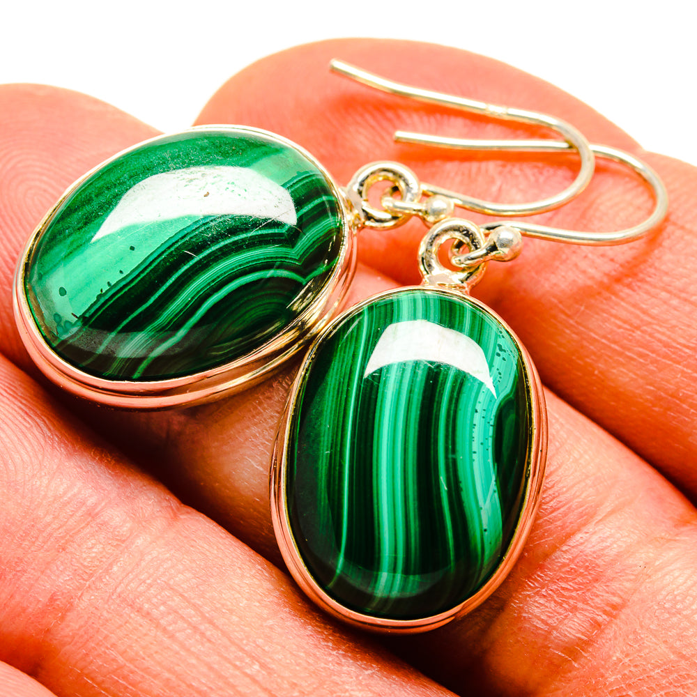 Malachite Earrings handcrafted by Ana Silver Co - EARR416452