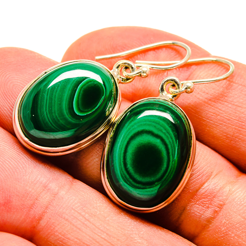 Malachite Earrings handcrafted by Ana Silver Co - EARR416466