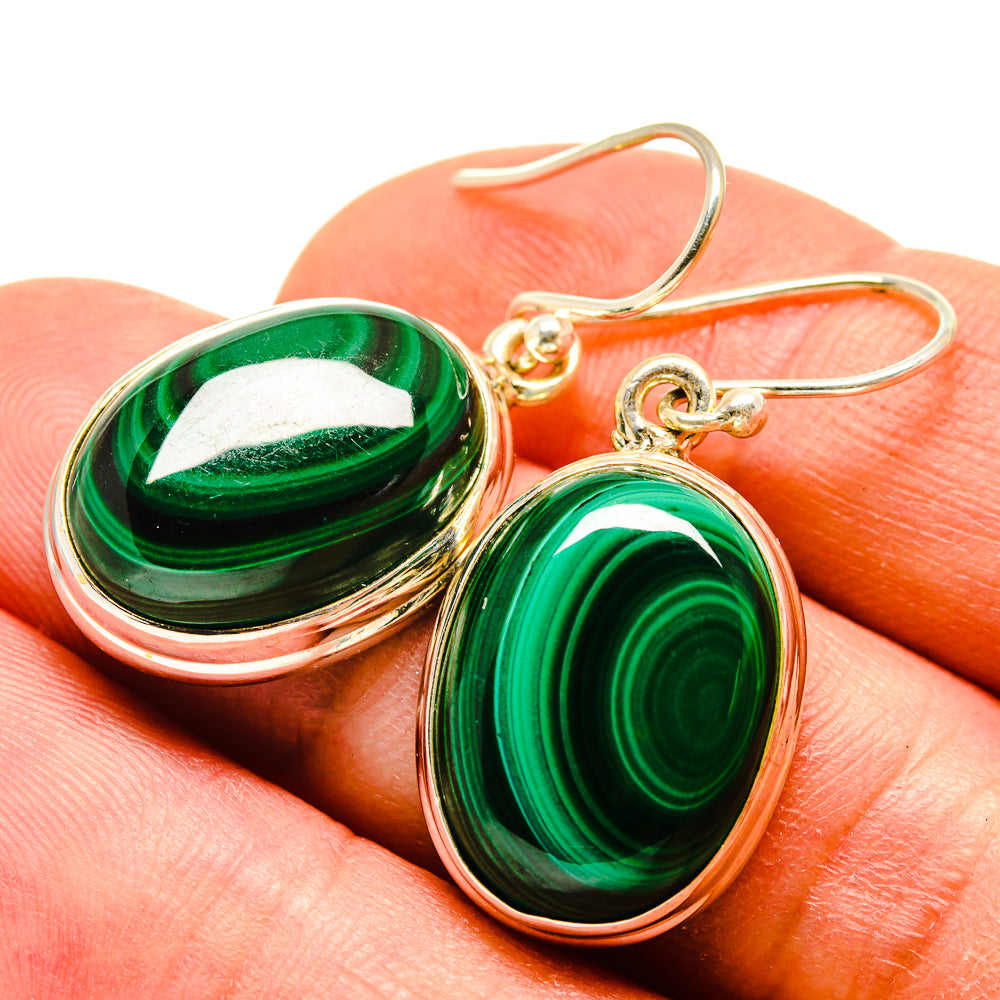 Malachite Earrings handcrafted by Ana Silver Co - EARR416468