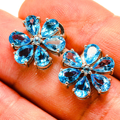 Blue Topaz Earrings handcrafted by Ana Silver Co - EARR416474